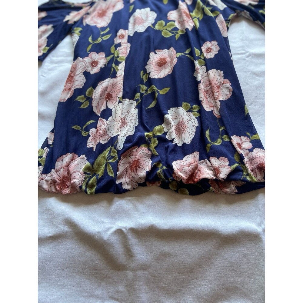Naïf Open Shoulder Floral Blouse Choker Neck Sz Large Lined Cinched Waist - Picture 7 of 9